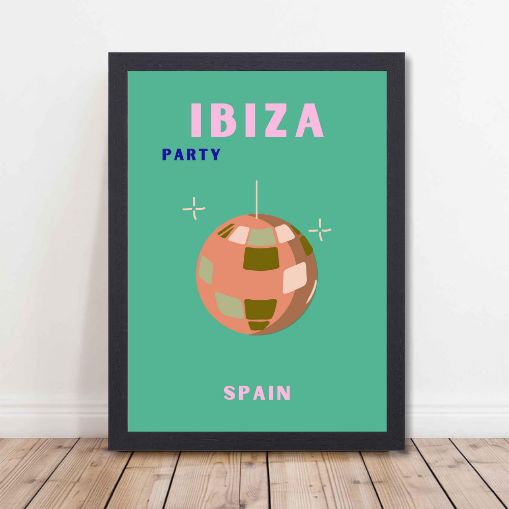 Traveling Theme wall Frame, Wall Frames for Living Room, Framed Travel Photo Frames for wall decor, Travel Frame for wall decor, room decor, Hostels, Hotels, Restraunts Ibiza Party Wall Art