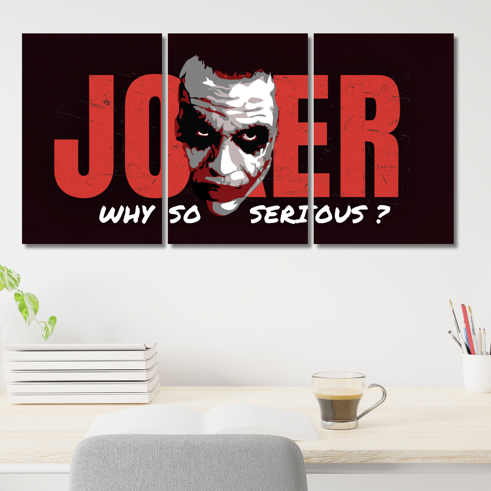 Joker 3 Split Poster – “Why So Serious?” Dark Knight Villain Wall Art Poster