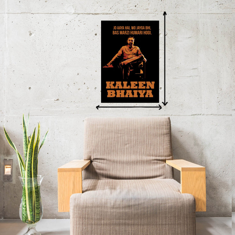 kaleen Bhaiya Mirzapur Artwork Bollywood Movie Frame Poster Movie Quote Wall Art Decor Photo Frames Poster Canvas For Bedroom Living Room Decoration Home Office wall Poster Gift