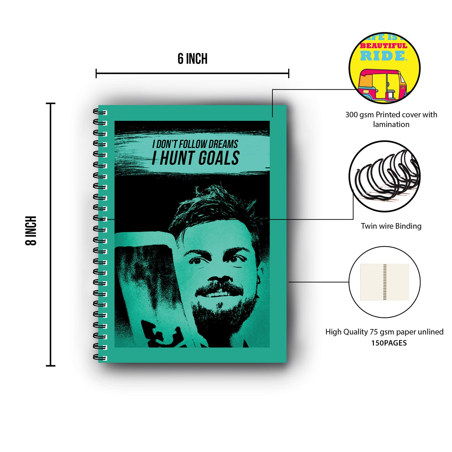 Virat Kohli Printed Notebook