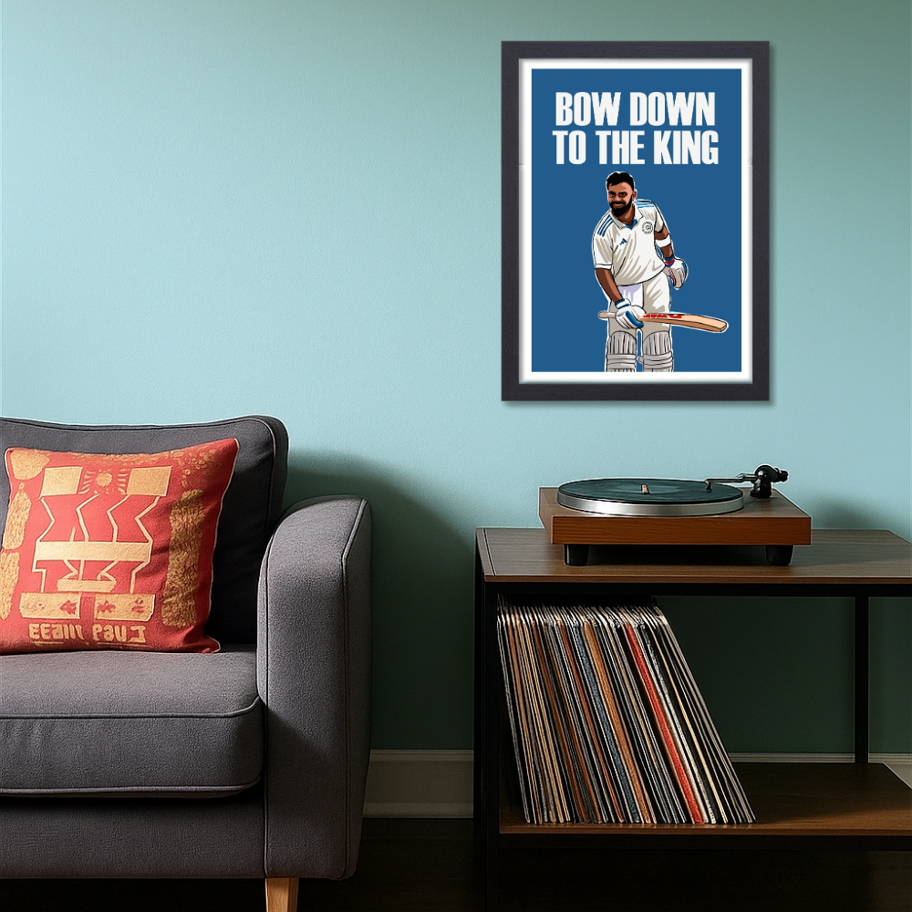 Cricketer Virat Kohli Poster Cricket Players Motivational Player King Kohli posters with frame or without frame For wall decor, room decoration home bedroom living room Paintings Hostel Boys Ideal For Cricket Fans Painting