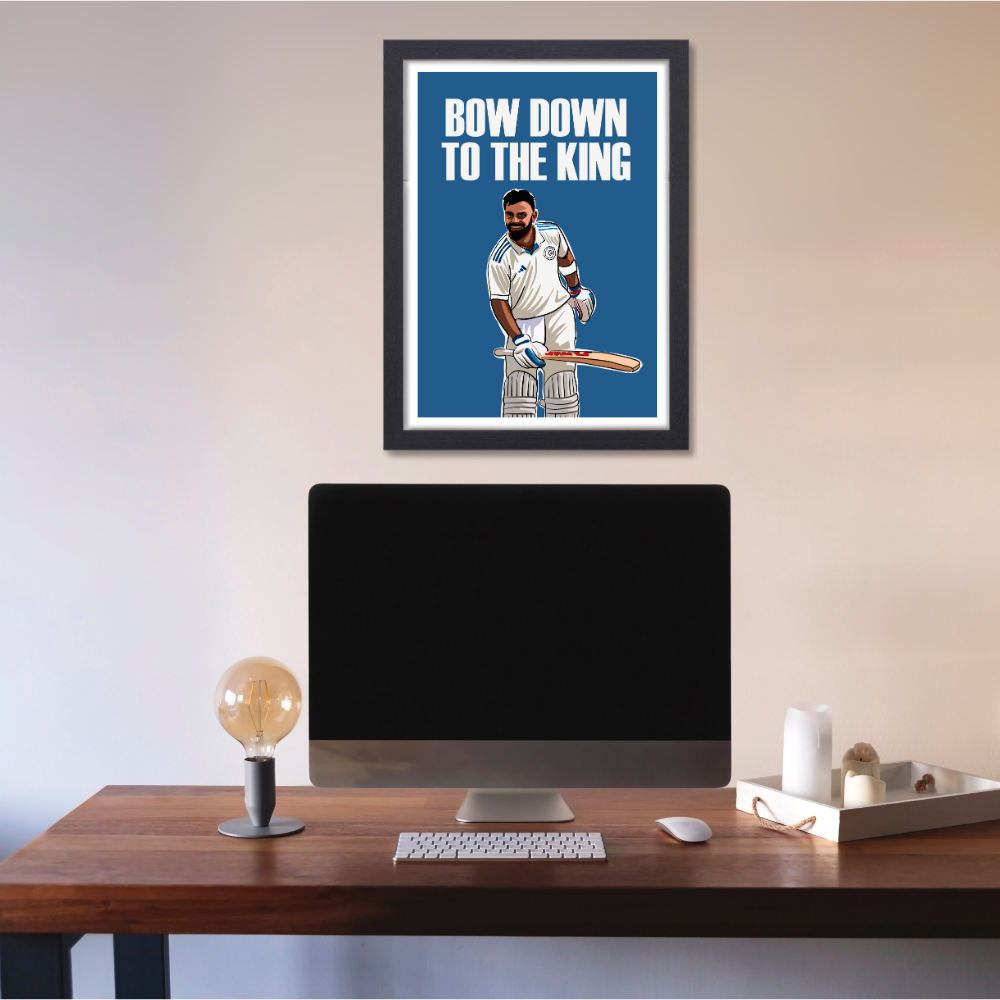 Cricketer Virat Kohli Poster Cricket Players Motivational Player King Kohli posters with frame or without frame For wall decor, room decoration home bedroom living room Paintings Hostel Boys Ideal For Cricket Fans Painting