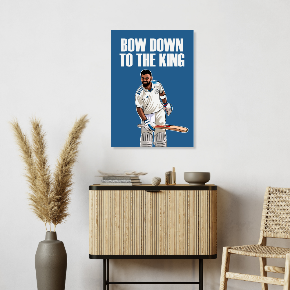 Cricketer Virat Kohli Poster Cricket Players Motivational Player King Kohli posters with frame or without frame For wall decor, room decoration home bedroom living room Paintings Hostel Boys Ideal For Cricket Fans Painting