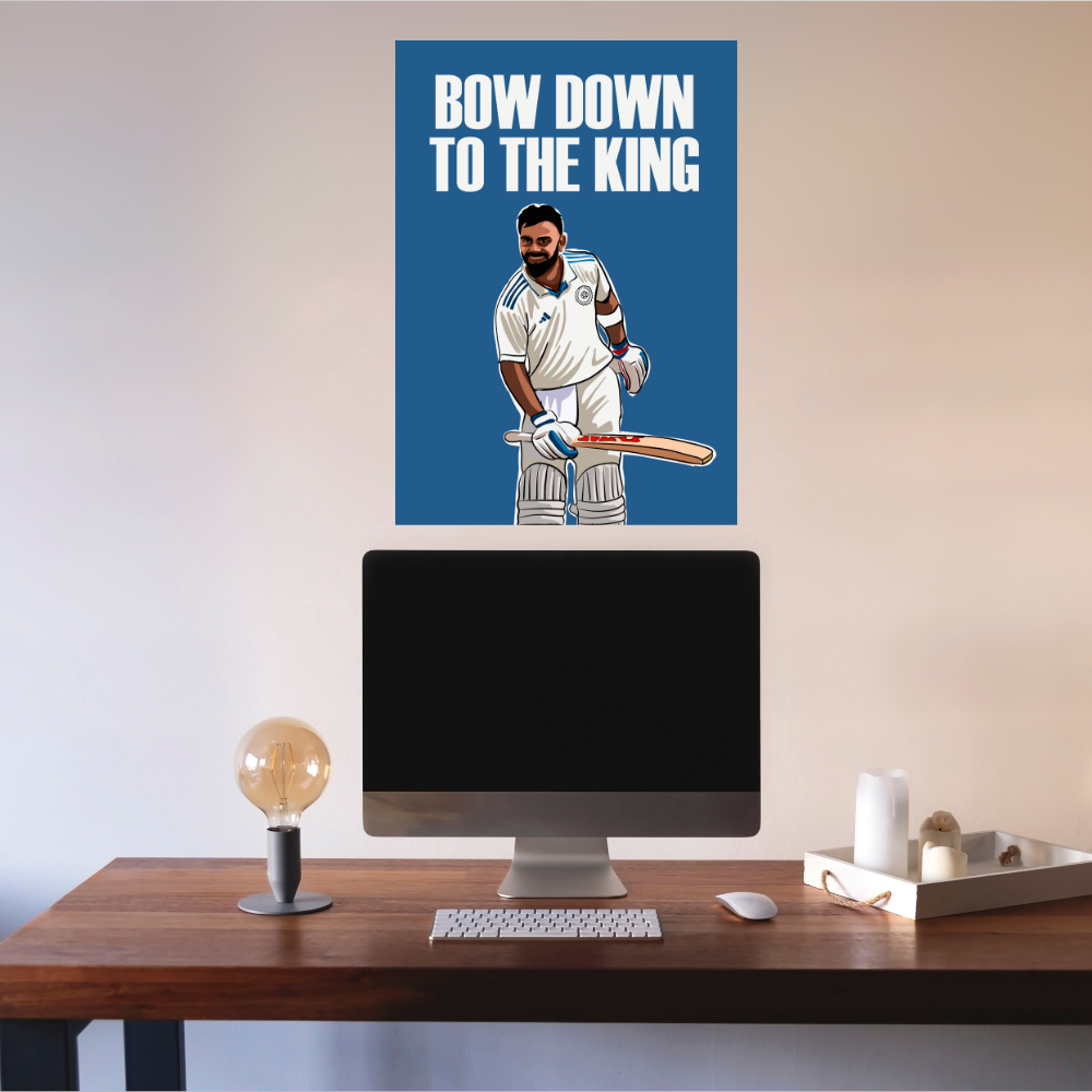 Cricketer Virat Kohli Poster Cricket Players Motivational Player King Kohli posters with frame or without frame For wall decor, room decoration home bedroom living room Paintings Hostel Boys Ideal For Cricket Fans Painting