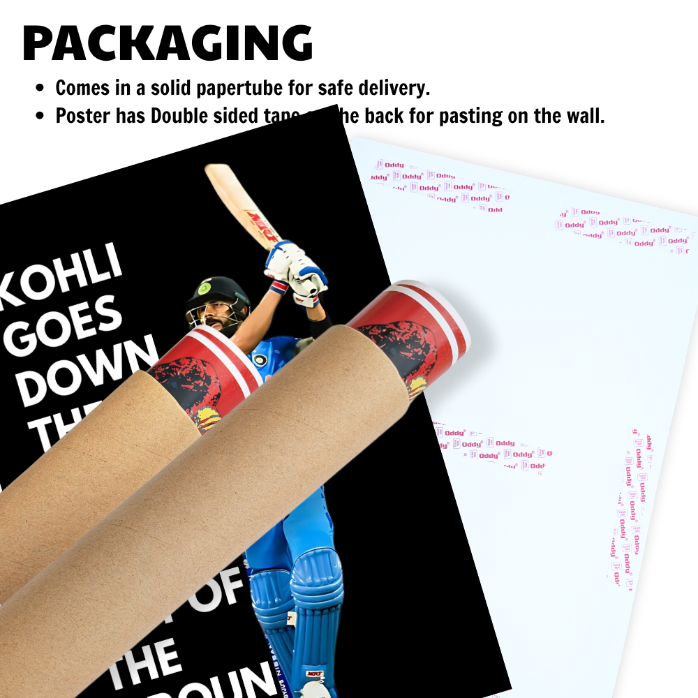 Cricketer Virat Kohli Poster Cricket Players Motivational Player King Kohli Painting posters with frame or without frame For wall decor, room decoration home bedroom living room Paintings Hostel Boys Ideal For Cricket Fans