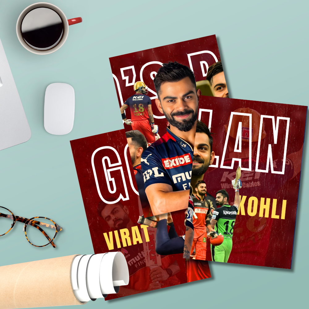 Virat Kohli "God’s Plan" Poster –Set of 3 Split Poster – RCB Tribute Celebrating IPL Journey