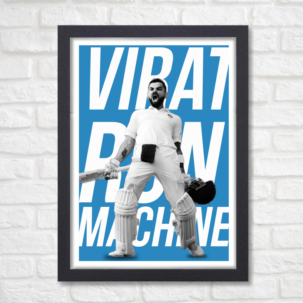 Cricketer Virat Kohli Poster Cricket Players Motivational Player King Kohli posters with frame or without frame For wall decor, room decoration home bedroom living room Paintings Hostel Boys Ideal For Cricket Fans