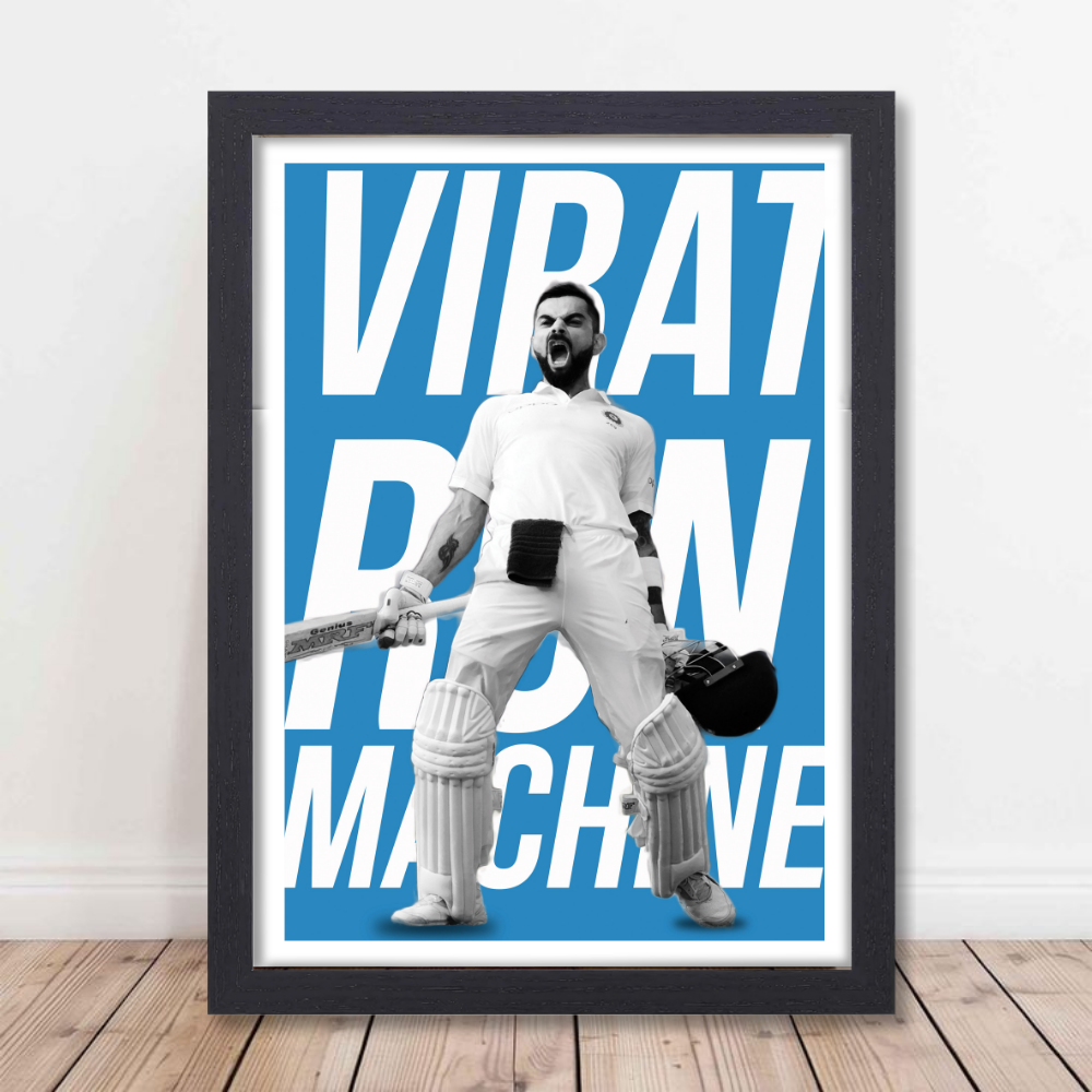 Cricketer Virat Kohli Poster Cricket Players Motivational Player King Kohli posters with frame or without frame For wall decor, room decoration home bedroom living room Paintings Hostel Boys Ideal For Cricket Fans