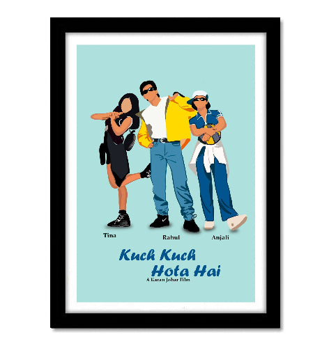 Kuch Kuch Hota Hai Movie Poster Frame Bollywood Actors Shahrukh, Kajol, Rani Mukharjee Framed Posters Movies Artwork Canvas Painting Photo Frames For Wall Decor Restraunt Cafe Bedroom Living Room Decoration Home Office, kuch kuch hota hai poster, kuch kuch hota hai poster hd, kuch kuch hota hai poster copy, kuch kuch hota hai poster pic, kuch kuch hota hai posters, kuch kuch hota hai movie poster, kuch kuch hota hai movie poster hd, kuch kuch hota hai film poster, kuch kuch hota hai movie posters