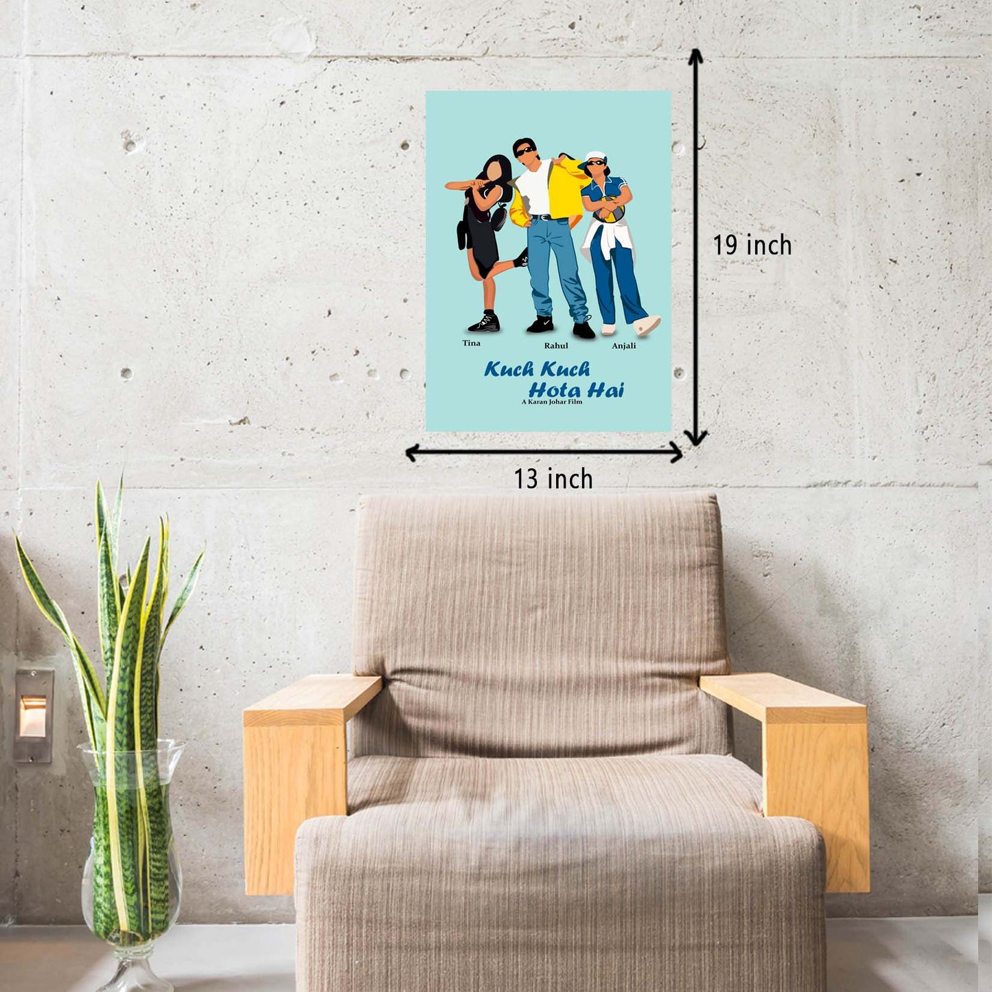 Kuch Kuch Hota Hai Movie Shahrukh, Kajol, Rani Mukharjee Bollywood | Poster | Frame | Canvas