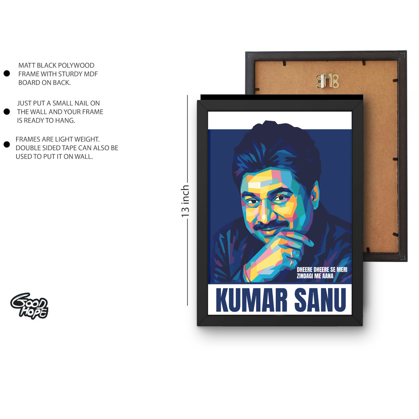 Kumar Sanu Pop Art Poster – Bollywood Playback Singer Wall Art – Framed | Canvas | Poster Print
