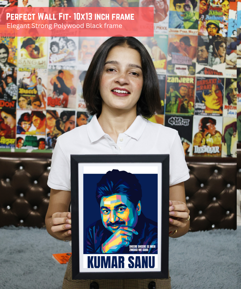 Kumar Sanu Pop Art Poster – Bollywood Playback Singer Wall Art – Framed | Canvas | Poster Print