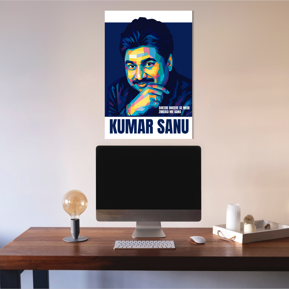 Kumar Sanu Pop Art Poster – Bollywood Playback Singer Wall Art – Framed | Canvas | Poster Print