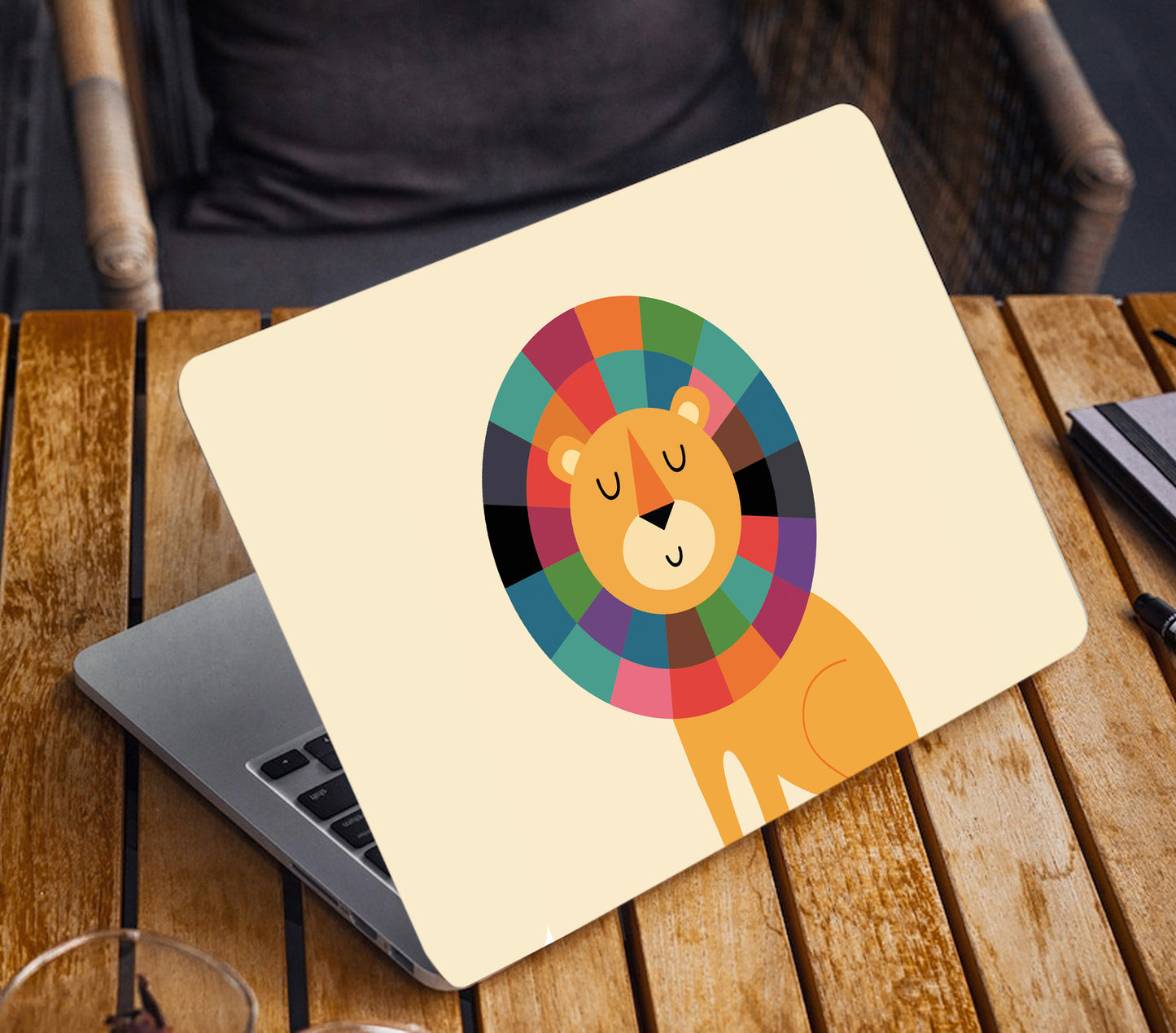 Lion Minimal Art Laptop Skin Vinyl, No Bubble, Multicolor 11.6"- 15.6" inch Laptop