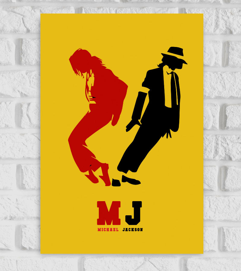 Michael Jackson American Singer Songwriter and Dancer Pop Culture Music Artist Popular Dancer Red & Yellow Color Matte Finish Beautiful Poster Frame