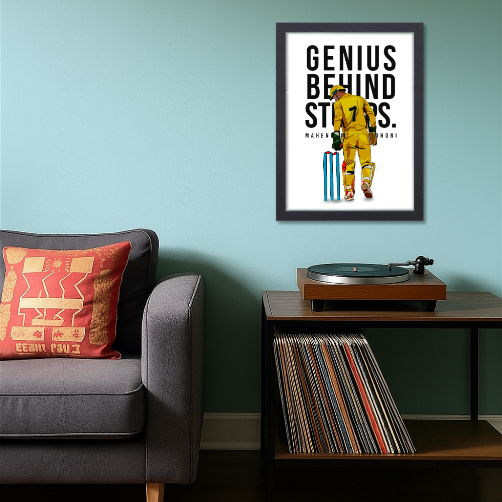 Mahendra singh dhoni Poster inspirational quotes wall posters with frame or without frames Cricketers Stickers For wall decoration home bedroom living room hall Gift Cricket Players Paintings