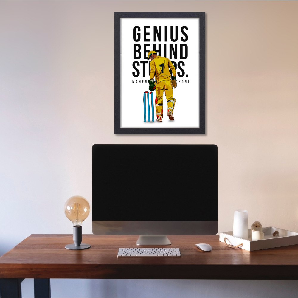 Mahendra singh dhoni Poster inspirational quotes wall posters with frame or without frames Cricketers Stickers For wall decoration home bedroom living room hall Gift Cricket Players Paintings