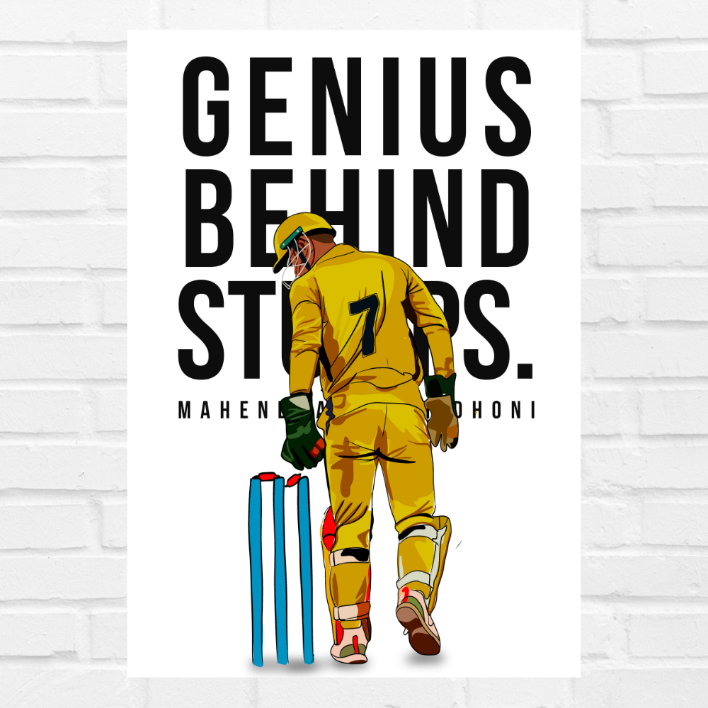 Mahendra singh dhoni Poster inspirational quotes wall posters with frame or without frames Cricketers Stickers For wall decoration home bedroom living room hall Gift Cricket Players Paintings