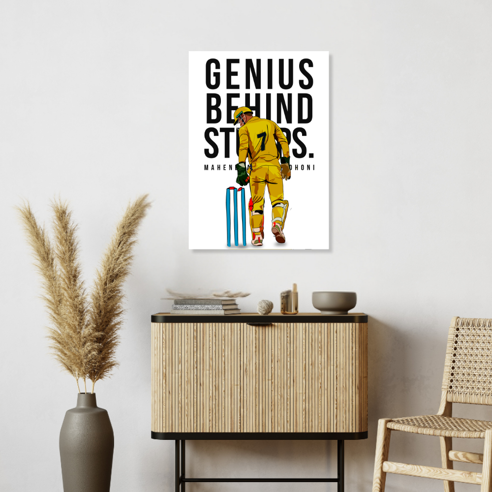 Mahendra singh dhoni Poster inspirational quotes wall posters with frame or without frames Cricketers Stickers For wall decoration home bedroom living room hall Gift Cricket Players Paintings