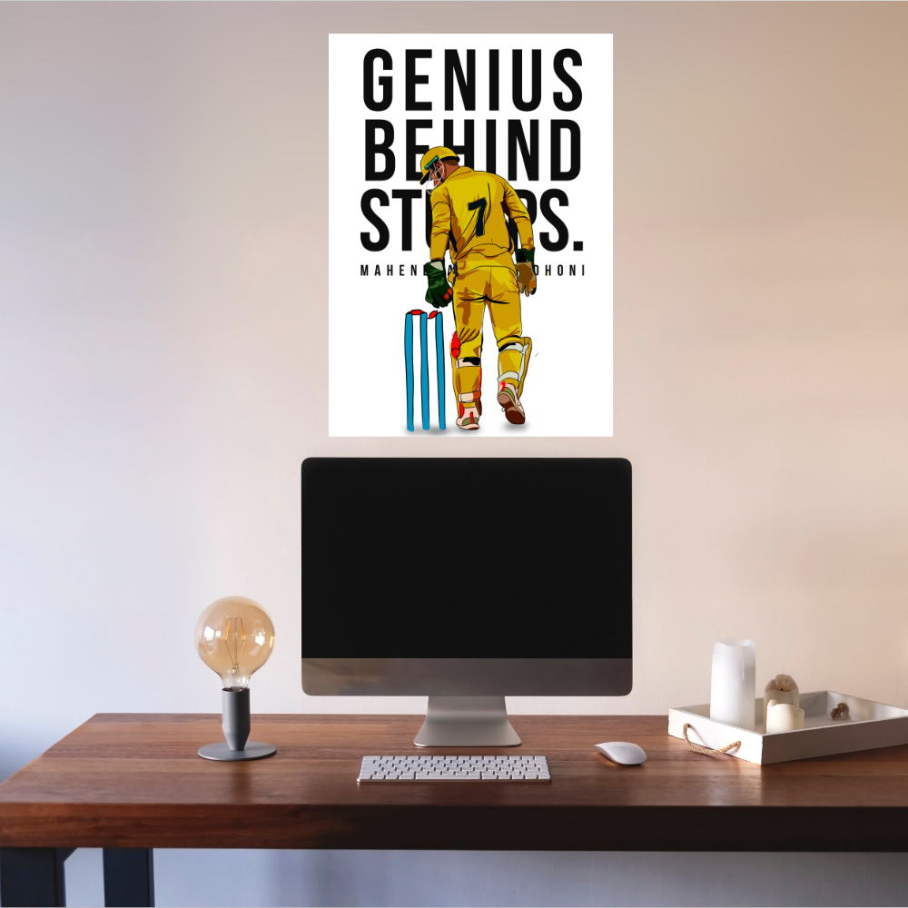 Mahendra singh dhoni Poster inspirational quotes wall posters with frame or without frames Cricketers Stickers For wall decoration home bedroom living room hall Gift Cricket Players Paintings