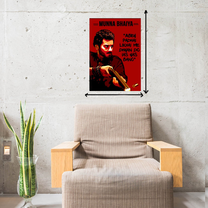 Munna Bhaiya Mirzapur Bollywood Web series Movie Frame Poster Movie Quote Wall Art Decor Photo Frames Poster Canvas For Bedroom Living Room Decoration Home Office wall Poster Gift