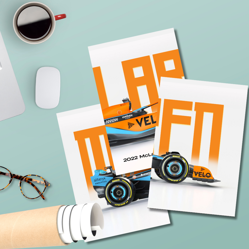 McLaren MCL36 Formula 1 Poster – Set of 3 Split Poster – 2022 F1 Racing Car Poster