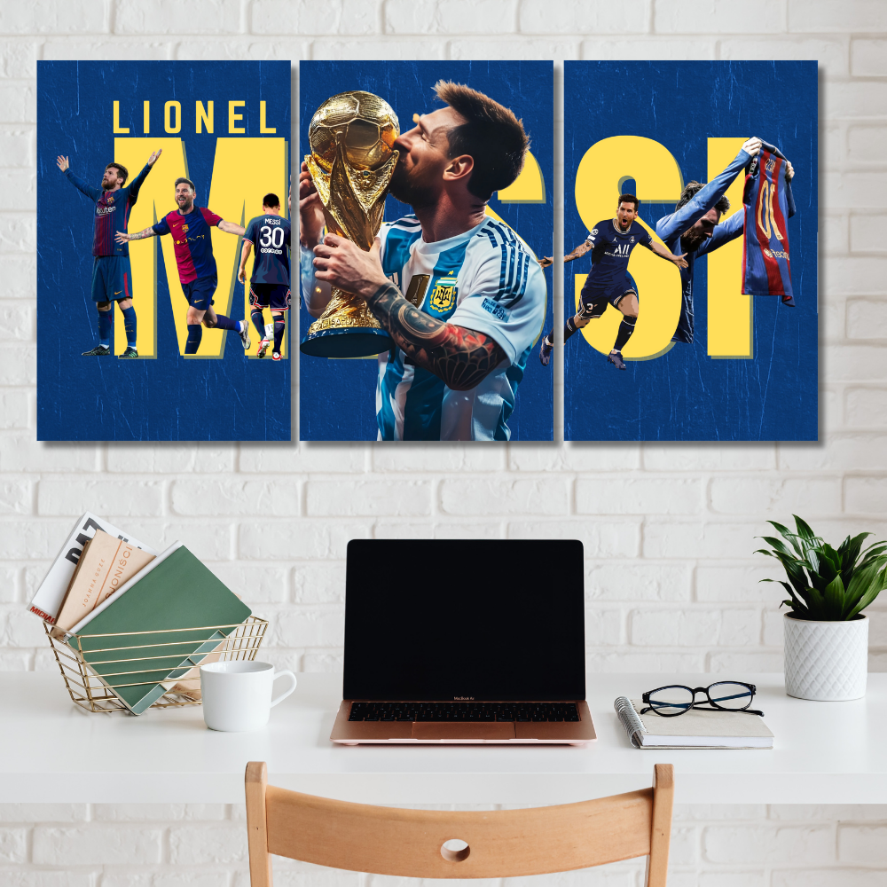 Lionel Messi Split Posters Set Of 3 For your Desk wall