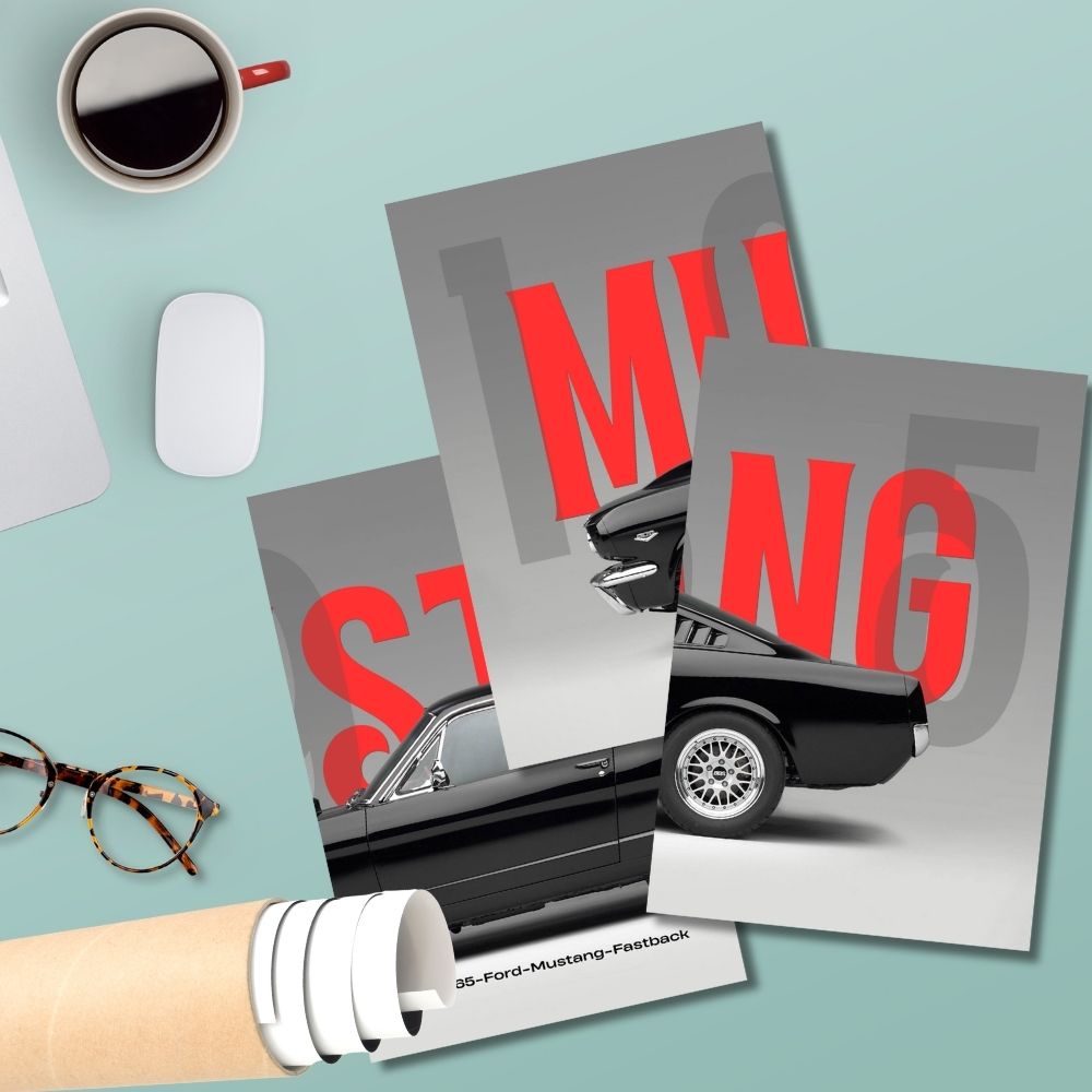 Ford Mustang Vintage Split Posters Set Of 3 For your Desk wall