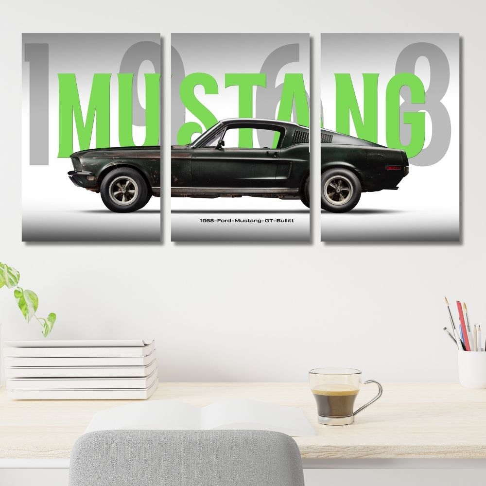 Ford Mustang Vintage Split Posters Set Of 3 For your Desk wall