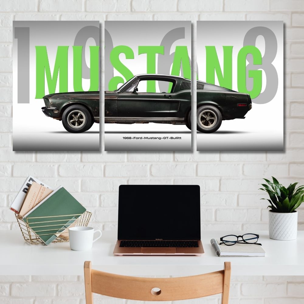 Ford Mustang car split poster