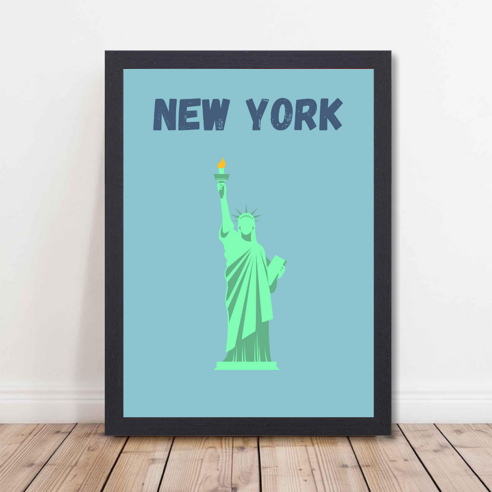 Traveling Theme wall Frame, Wall Frames for Living Room, Framed Travel Photo Frames for wall decor, Travel Frame for wall decor, room decor, Hostels, Hotels, Restraunts New York Wall Art