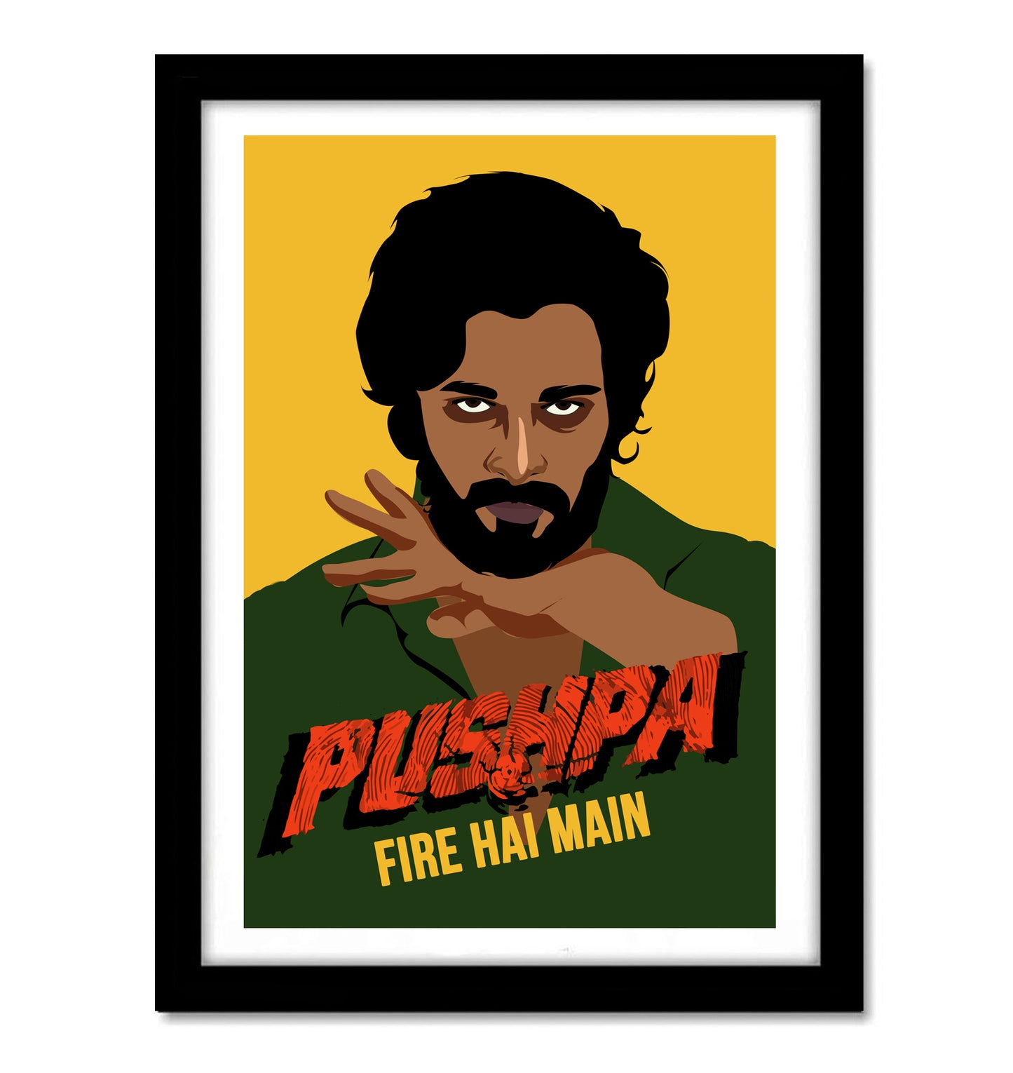 Pushpa Movie Allu Arjun Artwork Bollywood | Tollywood | Poster | Frame | Canvas