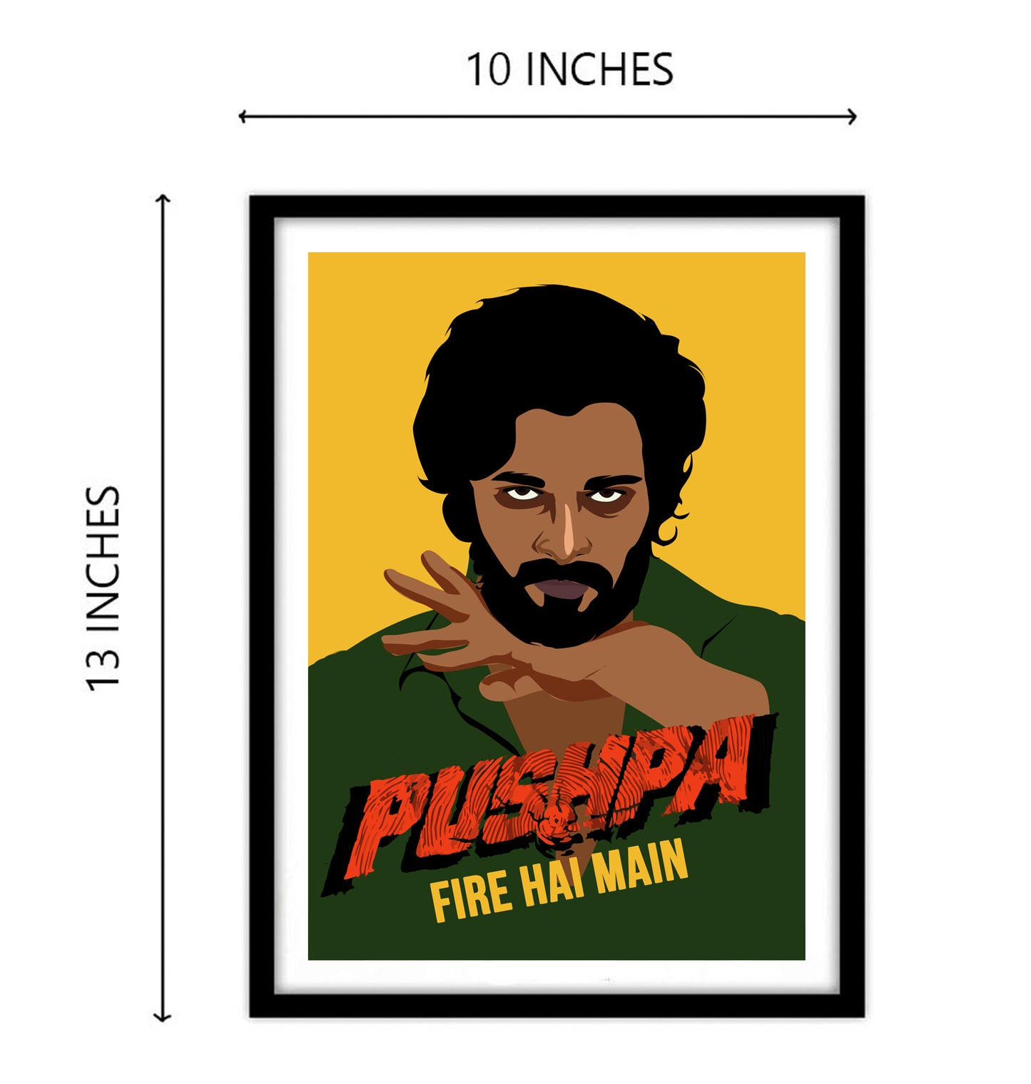 Pushpa Movie Allu Arjun Artwork Bollywood | Tollywood | Poster | Frame | Canvas