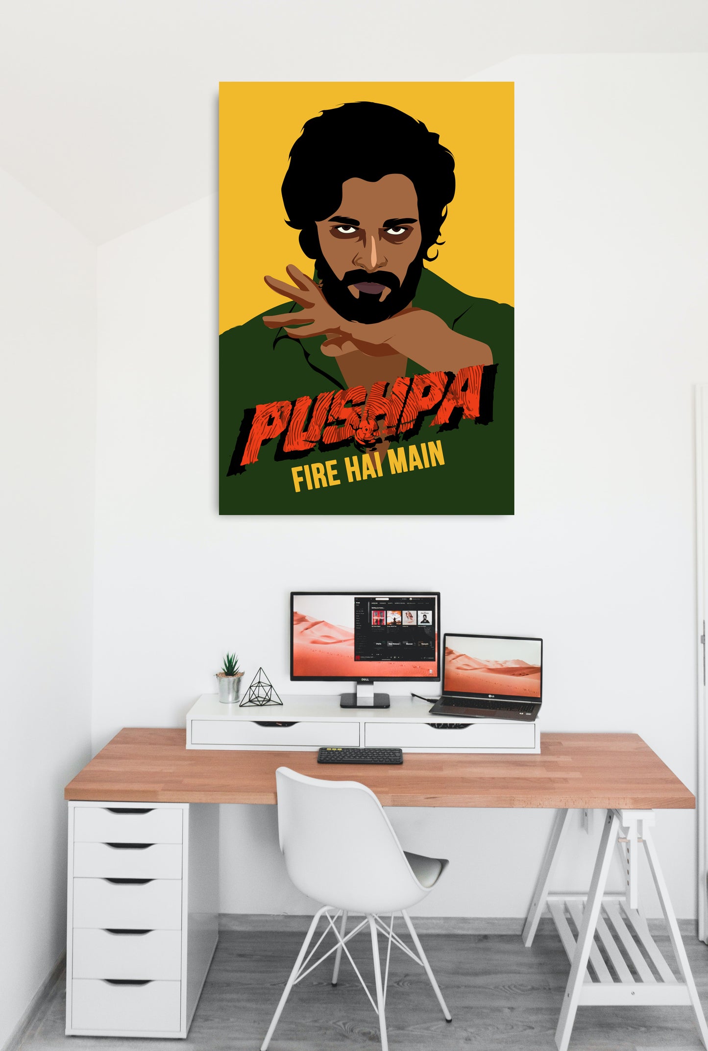 Pushpa Movie Allu Arjun Artwork Bollywood | Tollywood | Poster | Frame | Canvas