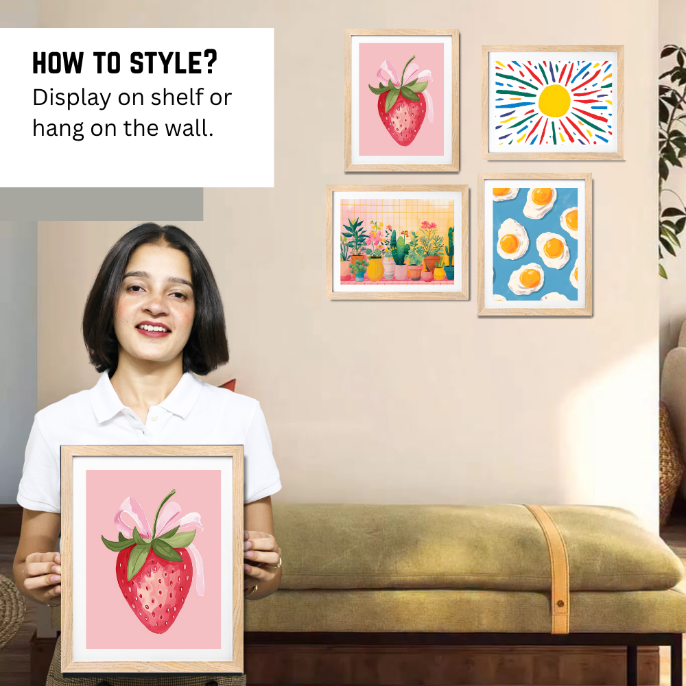 Good Hope Set of 4 Wall Art Prints for Home Decor – Aesthetic Framed Posters (10X13Inch) for Kitchen, Living Room, or Kids Room Home Decoration