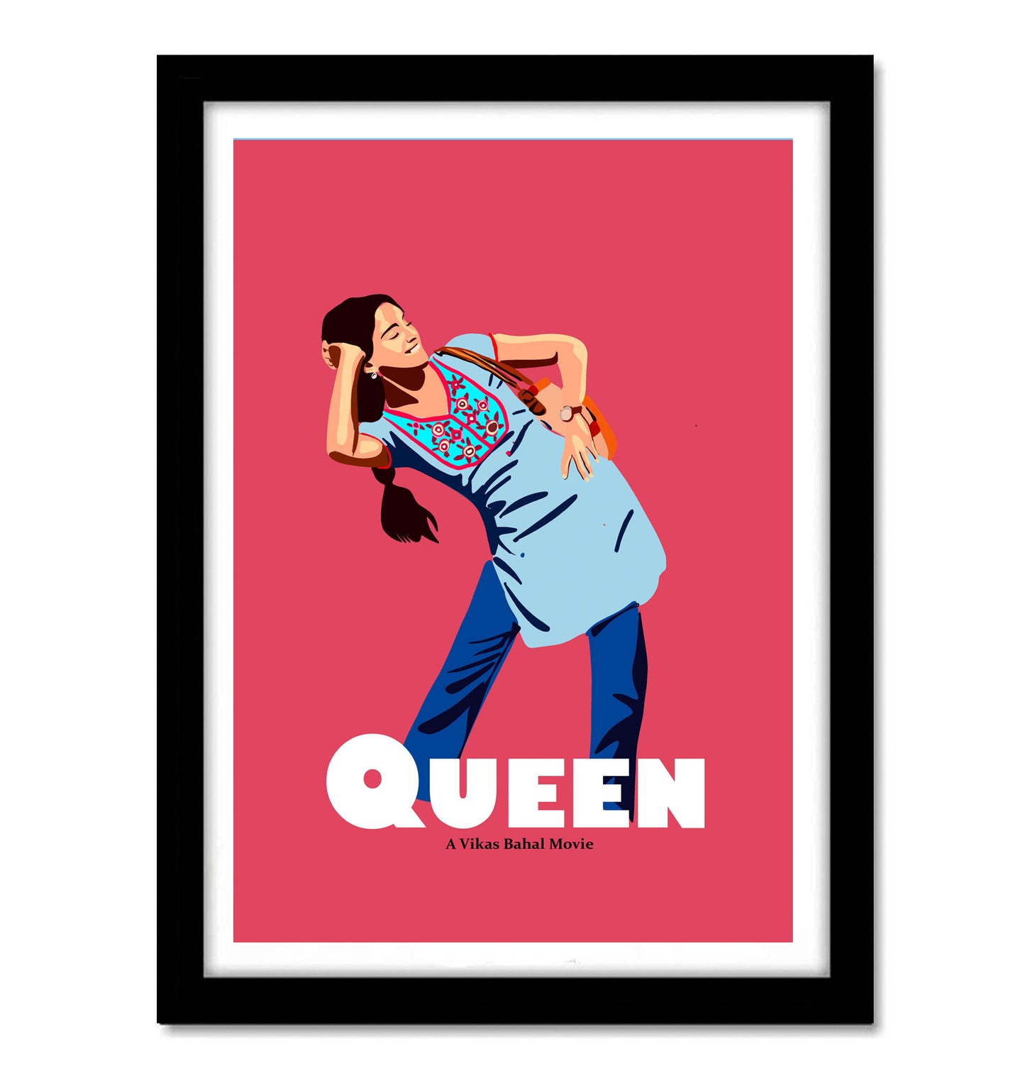 Queen Movie Kangana Ranaut Artwork Bollywood | Poster | Frame | Canvas