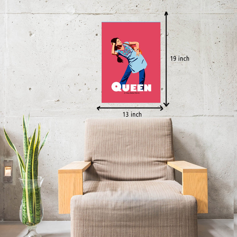 Queen Movie Kangana Ranaut Artwork Bollywood Movie Frame Poster Movie Quote Wall Art Decor Photo Frames Poster Canvas For Bedroom Living Room Decoration Home Office wall Poster Gift