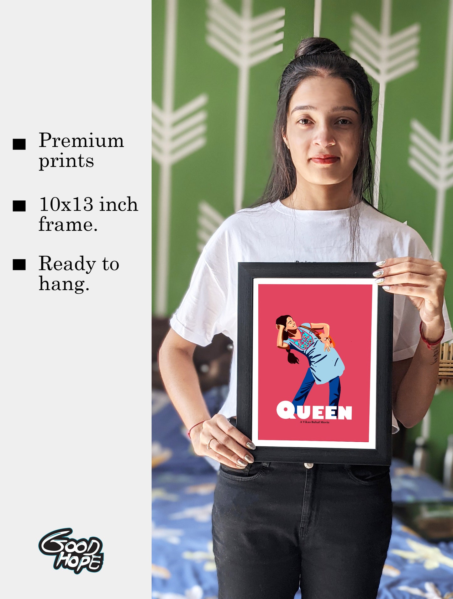 Queen Movie Kangana Ranaut Artwork Bollywood | Poster | Frame | Canvas
