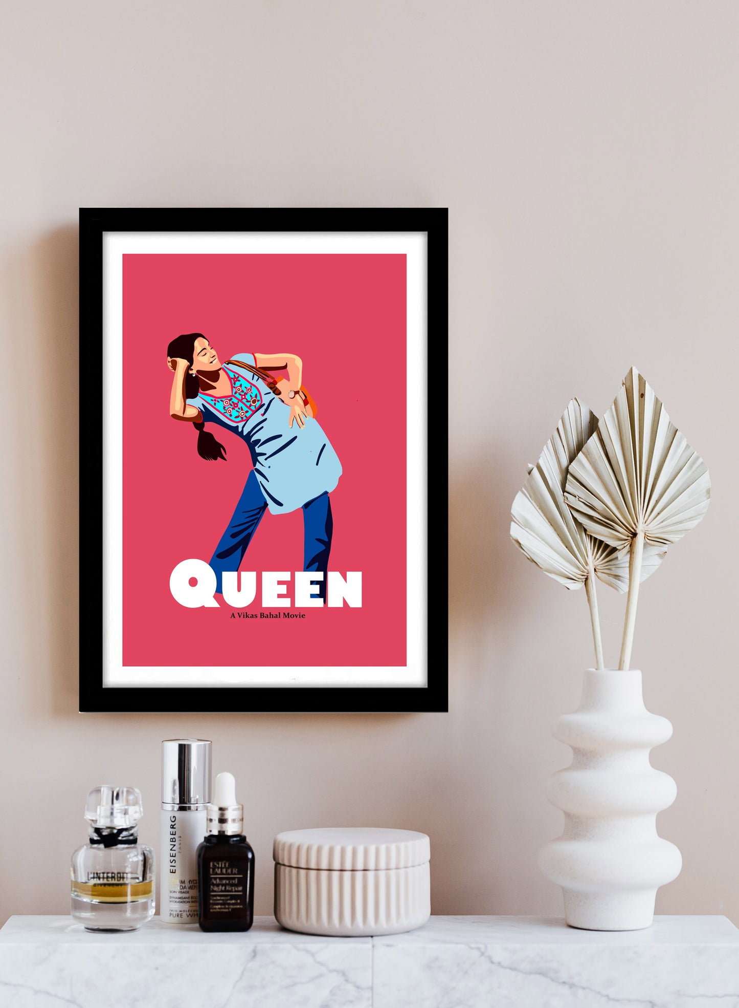 Queen Movie Kangana Ranaut Artwork Bollywood | Poster | Frame | Canvas