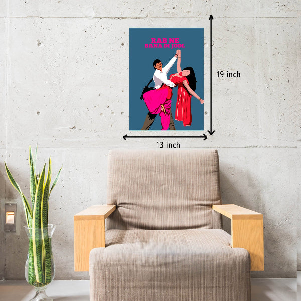 Rab Ne Bana Di Jodi Shah Rukh Khan Artwork Bollywood Movie Frame Poster Movie Quote Wall Art Decor Photo Frames Poster Canvas For Bedroom Living Room Decoration Home Office wall Poster Gift