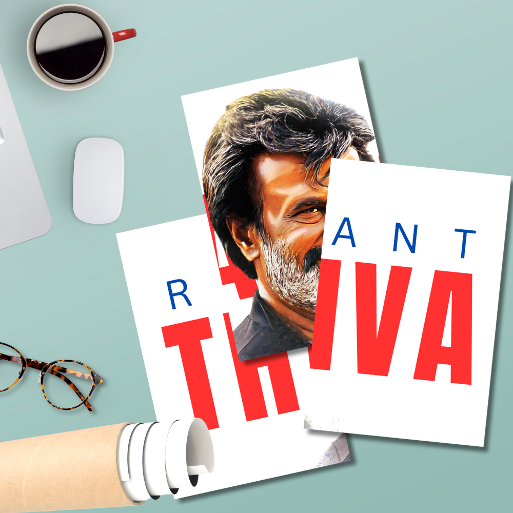 Rajinikanth Thalaiva 3-Piece Poster | South Indian Superstar Wall Art