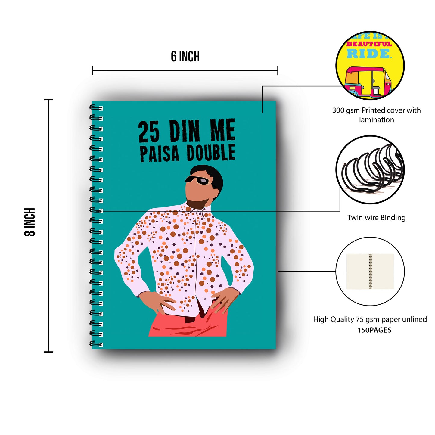 Raju Phir Hera Pheri Movie Dialog Printed Notebook