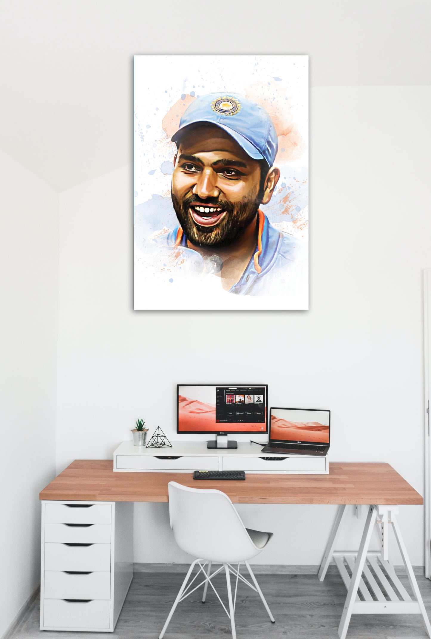 Rohit Sharma Artwork Cricket | Poster | Frame | Canvas