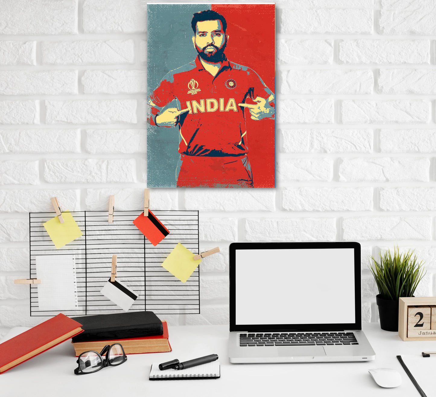 Rohit Sharma Artwork Cricket | Poster | Frame | Canvas