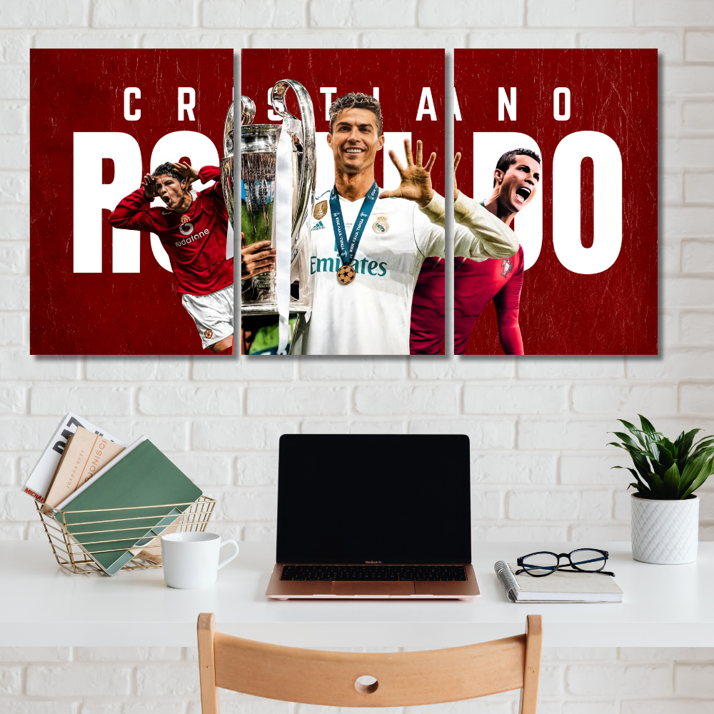 Cristiano Ronaldo Split Posters Set Of 3 For your Desk wall