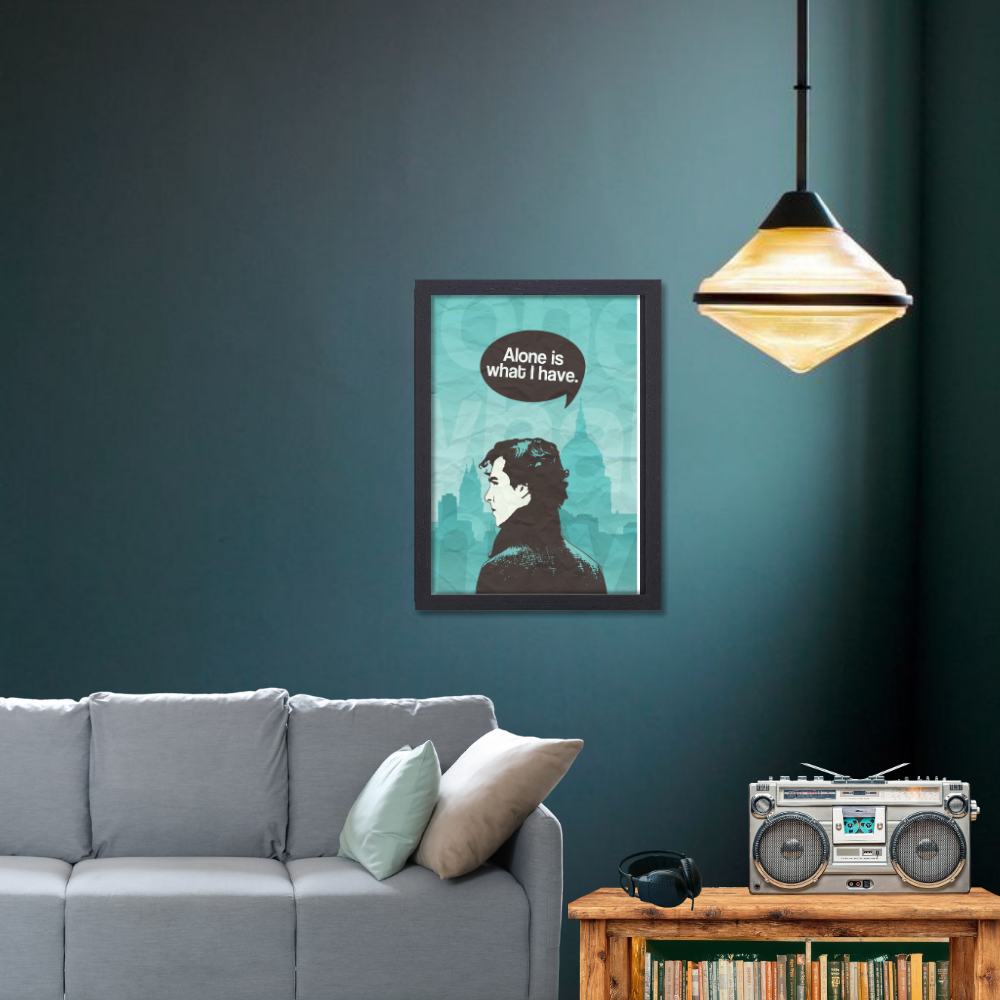 Sherlock Holmes Movie Poster Frame Action Thriller Film Framed Posters Hollywood Movies Art work Canvas Painting Photo Frames for Wall Decor Living Room Bedroom Study Room Restraunt Cafe Office & Home Decoration