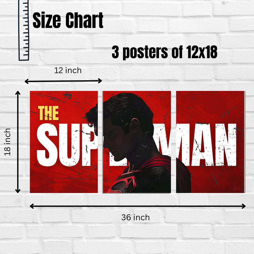 Superman 3-Piece Poster | DC Comics Superhero Wall Art