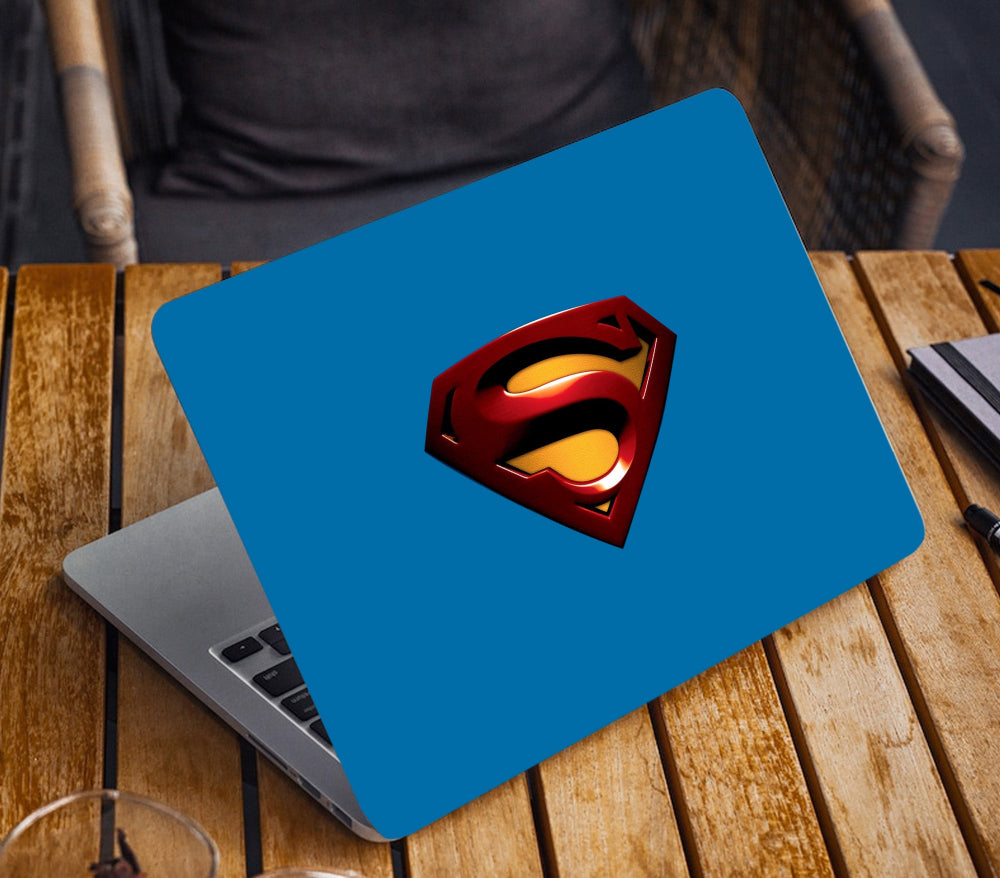 Superman Logo Fictional Superhero Blue Red & Yellow Color Matte Finish Hollywood Movie Waterproof Laptopskin