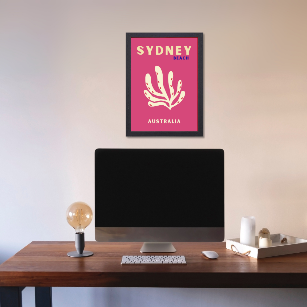 Traveling Theme wall Frame, Wall Frames for Living Room, Framed Travel Photo Frames for wall decor, Travel Frame for wall decor, room decor, Hostels, Hotels, Restraunts Sydney Beach Wall Art
