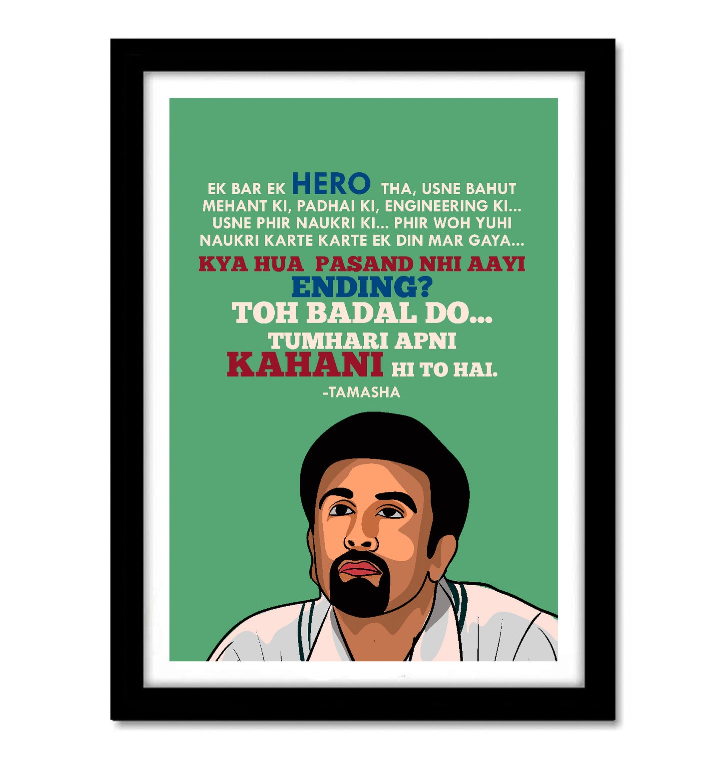 Tamasha Movie Artwork Bollywood | Poster | Frame | Canvas